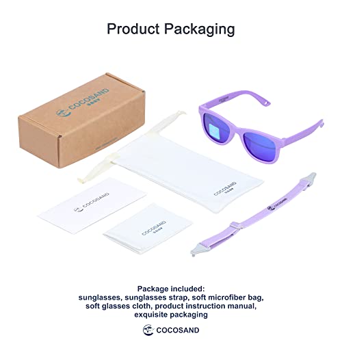 Image of COCOSAND Flexible Polarized Baby Sunglasses with Strap | UV Protection, Bendable, For Toddler Infant Newborn Girl Boy, Age 0-24 Months