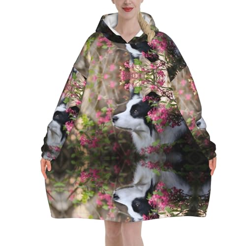 Couverture à capuche Border Collie pour soirées cocooning et hiver