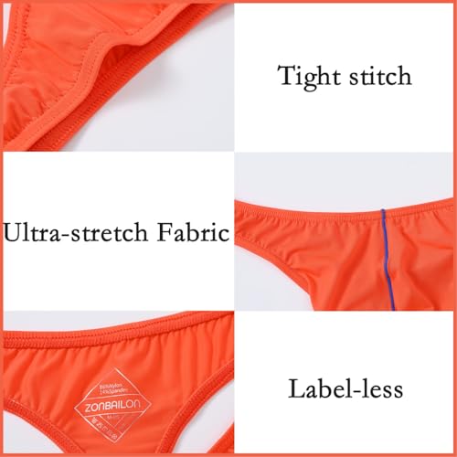 JINSHI Men's Sexy Ice Silk Thong Underwear,Bulge Pouch Stretch G-String,Low Rise Butt-flaunting T Back,Lightweight Thongs4