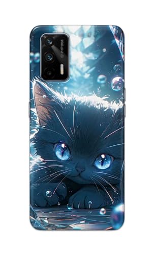 Image of Printed Hard Back Cover Case for Realme GT 5G Back Cover (Cute Cat) -1111