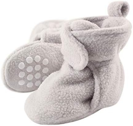 Luvable Friends Unisex Baby Cozy Fleece Booties, Gray, 18-24 Months