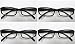 Tuff Plastic Frame 4-Pak Readers- Keep A Spare Pair Everywhere! 4.00 Strength, by American Reading Glasses