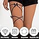 EIR Damen Sexy Elastische Bein Strumpfband,Schwarzes Elastisches Strumpfband,Schmetterling Doppel Gürtel Cross Bandage,Slip Chain,Rave Outfit Damen Sexy Techno,Für Cosplay Party,Music Festival