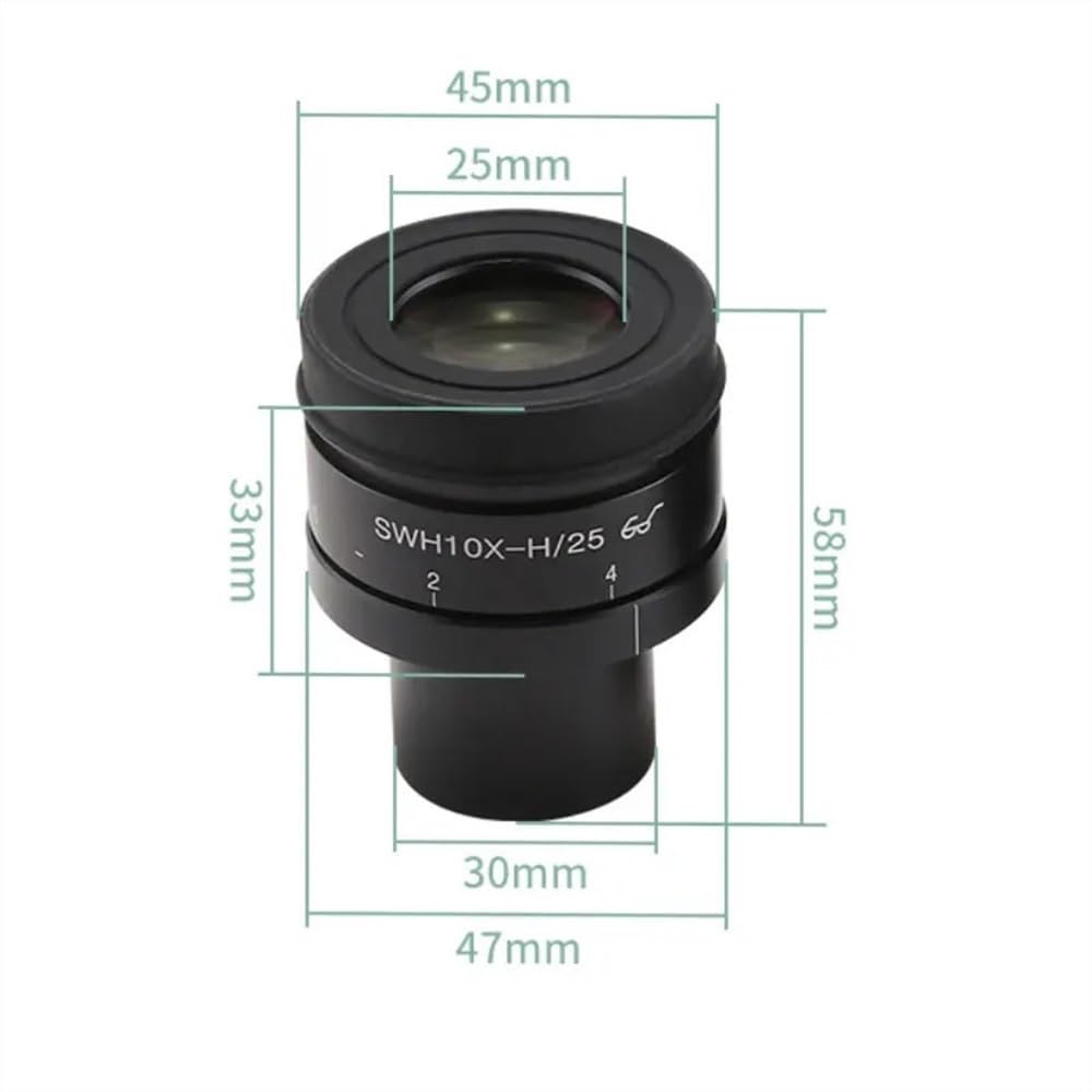 Mikroskop 1 szt. 10X-H-25 wysoki okular szerokiego pola regulowany dioptria do lornetki trójokularowego mikroskopu stereo 30 mm montaż