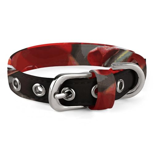 Collier réglable pour chien avec boucle sécurisée et imprimé bougie et vin