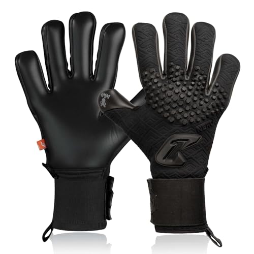 CATCH&KEEP Artico & Nero Torwarthandschuhe | Profi Fußballhandschuhe | 4mm Octopus Grip für maximalen Halt bei jedem Wetter | I-Grip Technologie & dynamischer Negativschnitt (Deep Dark 9)