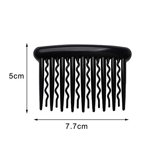 SUMAJU 12 Pcs Hair Combs for Women, Portable Side Comb Hair Accessories Plastic Teeth Hair Side Combs, Wavy Teeth Hair Comb for Fine Hair (4 Colors)