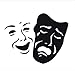 Autocollant Mural Theatre Masques Sourire Et Triste Visage Motif S Creuser Pvc Wall Decal Décoration De La Maison Pour Le Salon 73X58 Cm