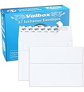 ValBox 5x7 Envelopes for Invitation 100 Qty A7 Envelopes Self Seal White, Printable Paper Envelop...