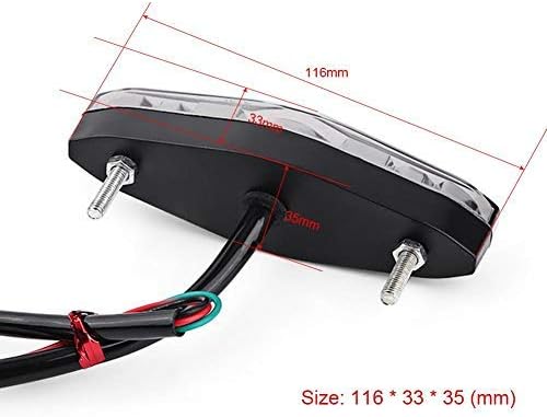 Keenso 12V Universal 15 LED Motorcycle Rear Tail Light Brake Stop Running Tail Light ATV Dirt Bike (B)