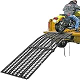 Black Widow 9' Motorcycle Loading Ramp, Extra-Wide, 1,500 lb. Capacity, Aluminum Arched Folding, Won't High Center