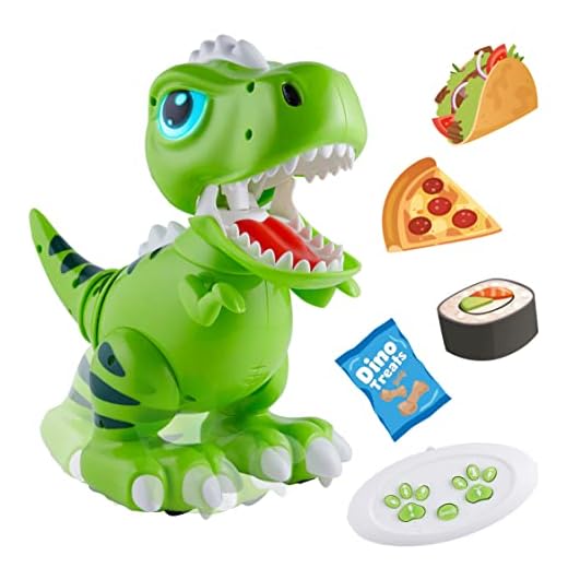 Power Your Fun Robo Pets T-Rex Dinosaur Toy for Boys and Girls - Remote Control Robot with LED Light Eyes, Interactive Hand Motion Gestures, STEM Program Treats, Walking Dancing Kids