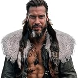 Multiples Scénarios: Ce col en fourrure médiéval ne conviennent pas seulement aux costumes vikings, mais s'accordent également parfaitement avec divers vêtements médiévaux et Renaissance. Que vous souhaitiez vous déguiser en pirate viking ou en barbare, que vous participiez à un événement de jeu de rôle, à une soirée à thème, à une fête costumée ou à une célébration de Noël, cette écharpe bordée de fourrure répondra à vos besoins