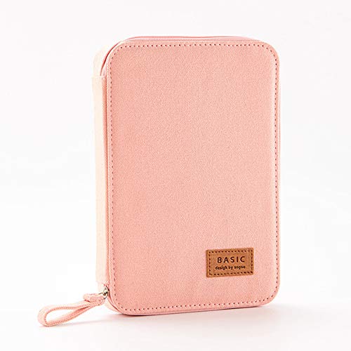 Preisvergleich Produktbild Cxssxling Federmäppchen Schreibmappen Groß Federtasche Mädchen Teenager Große Kapazität Briefpapier Pouch Stifteetui Mäppchen Leinen 6.5x9x1.2 in (Rosa)