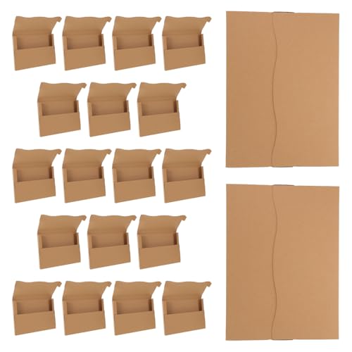 SOPOTUTU 20 Scatole per Spedizione Dischi in Vinile in Carta Kraft Riciclata, Scatole Protettive per Album e Libri 310x226x28mm, Confezione per Collezionisti e Piccole Imprese