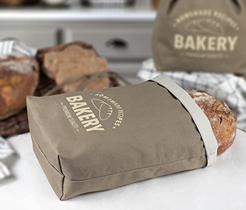 Dahaus Reusable Bread Bag For Homemade Bread 15X12", 1 Large Sourdough Bread Bags To Keep It Fresh, Cotton Bread Bag W/Ties For Loaf And Bread Box, Freezer Bread Keeper Storage Container #TOP2