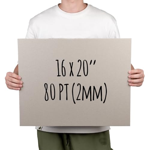 Heavy-Duty Chipboard Sheets 16 x 20 in - 80 PT (2mm) Thick - 20 Large Sheets of Chip Board for Binding Covers, Book Boards, Backing and Crafts - Sturdy Alternative to Thin Cardboard Sheets by Navy Penguin - Image 2