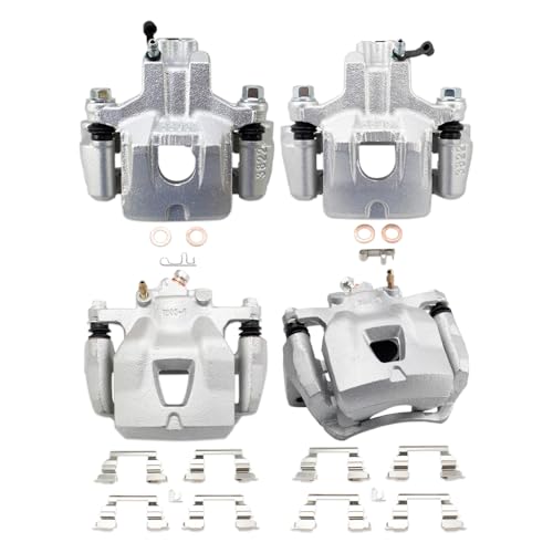 Image of TRQ Front and Rear Brake Caliper Set Zinc Coated Brackets Compatible with 2000-2004 Toyota Avalon