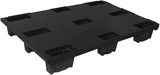 BRB Euro-Leichtpalette/Kunststoffpalette im Euromaß, schwarz, LxBxH 1200x800x153 mm, Deckfläche geschlossen