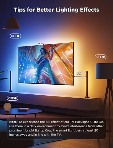 11.8ft Govee TV Backlight 3 Lite Kit w/ RGBICW Wi-Fi TV LED Strip Lights & Smart Light Bars - image 8