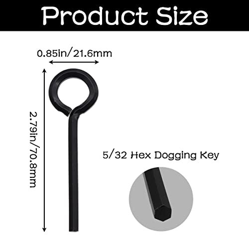 Image of 12PCS 5 /32 inch Standard Hex Dogging Key with Full Loop（Black）,Metal Wrench Door Key for Push Bar Panic Exit Devices
