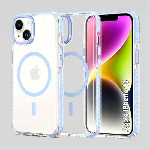 Image of Zapcase Crystal Clear Back case for iPhone 13 | PC Back | TPU Bumper with Inner Rubber Grip | Metal Camera Guard Bezel | Metal Buttons | Scratch Resistant Cover | 2 Layer Edge Protection | Light Blue