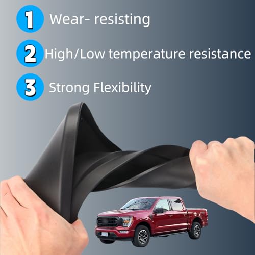 Image of No Drill Mud Flaps Splash Guards Compatible with Ford F150 2021-2026(Not Fit Raptor),OEM Style Textured Black Custom Fit All Weather Exterior Accessories(4PCS)