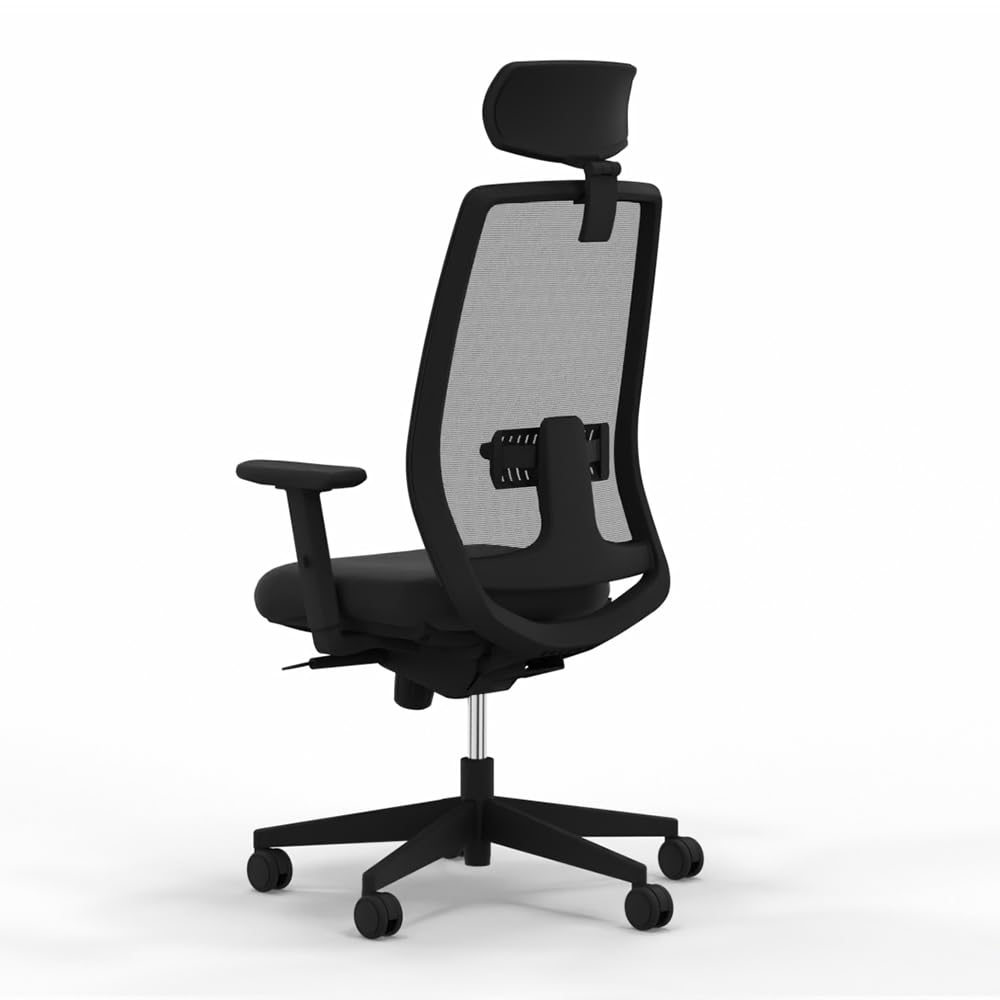 Spacio Delaoliva New Light Carbon Black Silla operativa de Escritorio, Silla Ergonómica Profesional, certificada 120kg, Fabricada 100% en España
