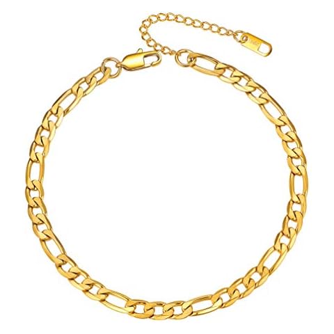 PROSTEEL Gold Plated Dainty Figaro Anklet Cover