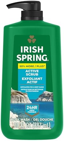 Irish Spring Active Scrub Body Wash for Men, Cool Fresh Scent, 887 mL