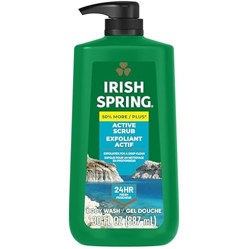 Irish Spring Active Scrub Body Wash for Men, Cool Fresh Scent, 887 mL