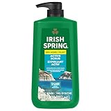Irish Spring Active Scrub Exfoliating Body Wash for Men, 24-Hour Fresh, Biodegradable Ingredients, Paraben Free, Cool Fresh Scent, 30 fl oz Pump Bottle