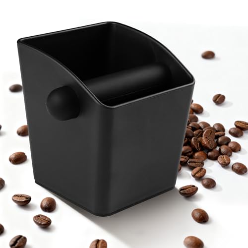 Coffee Knock Box Compatible with Breville, Espresso Puck Knock Box with Large Capacity, Durable Shock-Absorbent Espresso Puck Bin, Removable Bar and Non-Slip Base, Easy to Clean, for Home and Office