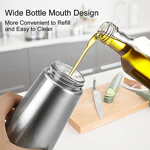 Olive Oil and Vinegar Dispenser Set, Vakoo 2 Pack Olive Oil Dispenser Cruet with Elegant Glass Bottle and Drip Free Design - Thumbnail 5