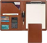 ORGANISATEUR DE FICHIERS POLYVALENT: La mallette agit comme un presse-papiers for le papier A4 avec des clips robustes for maintenir le papier de manière stable. Cette mallette en cuir est également conçue avec des poches. (Stylo non inclus).
