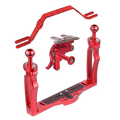 JAGTRADE Aluminium Alloy Underwater Video Light Stabilizer Tray Diving Light Stand Tray with Two Ball Handle for Action Cameras