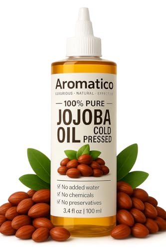AROMATICO 100% Pure JOJOBA Oil Cold Pressed for Healthy Hair & Skin, Natural solution for Moisturised Skin, Hair Care & Body - 100ml