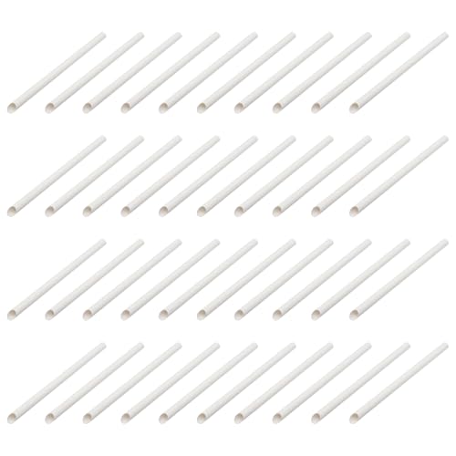 100 pitillos desechables de papel blanco 20 cm biodegradable