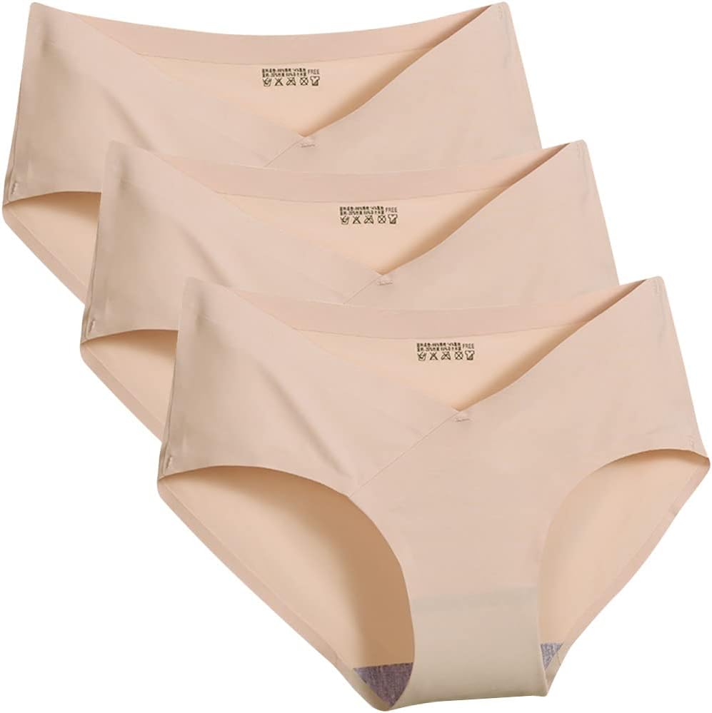 Dress CiciMaternity Underwear Nylon Seamless Maternity Brief Underwear for Pregnant Women Pack of 3