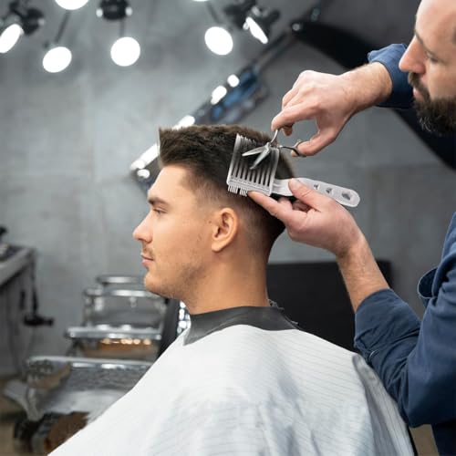 Gebogenes Haarschnitt Band, 3 Stück Rasur-Haarschnitt-Vorlagen, Rasierschablone Haarschnitt Schablone Einfach und Schnell Halsausschnitt-Rasierschablone, für Männer, Fade Combs Gebogener