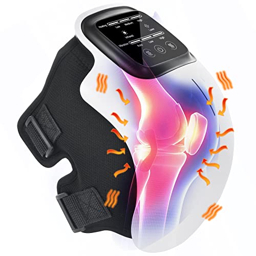 Knie Massagegerät ,SEAAN-Schnurloses Knie-Massagegerät , infrarotbeheizte Vibrationsphysiotherapie für Arthritis-Massagegerät und Gelenkwärmer,wiederaufladbare LED-Anzeige, zur Schmerzlinderung