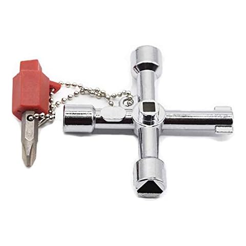 Miupoo Meter Box Key Gas Key Meter Key 4 Way Multi Functional Utilities Key for Electric Cupboard Cabinet Opening Key Radiator Opening Key Cover