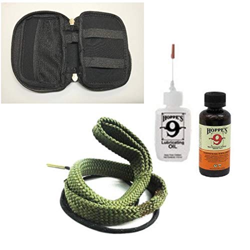 Westlake Market, Hoppes Gun Bore Cleaner and Precision Lube Oil, Bore Cleaning Snake for .357, 380.38, 9mm Pistol/Handgun - in Protective Neoprene Case