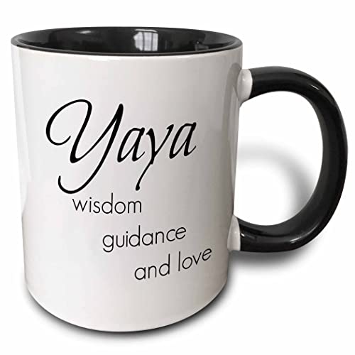 3dRose Yaya wisdom, guidance, love 15oz Two-Tone Black Mug