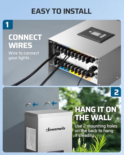Image of DEWENWILS 600W Low Voltage Landscape Transformer, 6 Independent Outputs, Low Voltage Transformer with Photocell Sensor, 120V to 12V /14V AC, Stainless Steels Landscape Lighting Transformer Outdoor