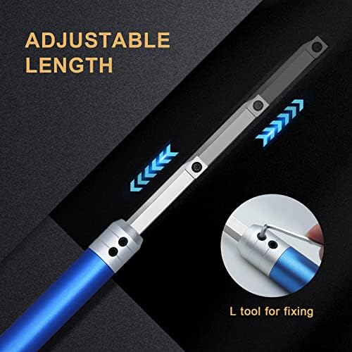 Carbide Lathe Tools, Wood Lathe Tools with Removable Handle, 【Latest Upgraded】Turning Tool with Adjustable Connector including Swan Neck Hollower, Rougher, Finisher(Alloy Tool Set) BlackBlue