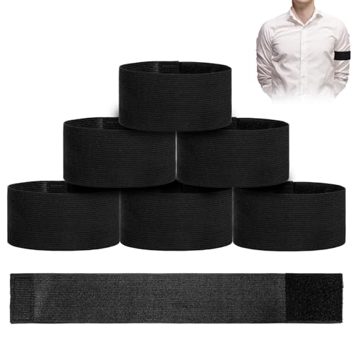 Psyqtsuary 5 X 35cm 10 Stück Trauerflor Armbinde Schwarz, Elastisches Trauer-Armbinde Trauerarmbinde Trauerbinde Trauerbinden Trauerband Trauer Armbinde Für Beerdigung Trauer Sport Fußballmannschaft