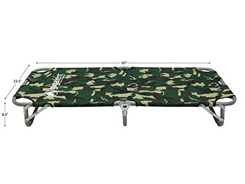 GigaTent Kids Junior Cot Portable Folding Travel Bed - Camping Outdoor Hiking RV or School Child Daycare - 60" Long - Includes Travel Bag - Camouflage