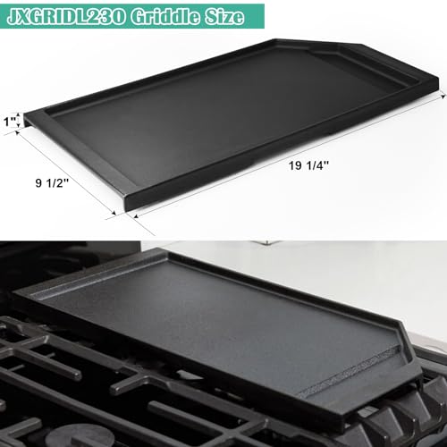 Image of Cast Iron Griddle Replacement for GE Stove Top - Gas Griddle Plate for GE JGP5030SLSS, JGP5030DLBB, Cafe CGP9530SLSS, Profile PGP7030SLSS, PGP7030SL1SS, PGP9030SLSS 5 Burner Cooktop Pan