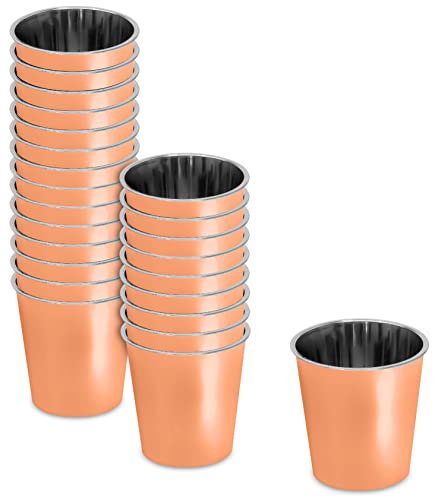 Zappy 124 Rose Gold Plastic Shot Glasses 1 Oz Plastic Shot Cups Disposable Metallic Rose Gold Plastic Cups For Tasting Whiskey Liquor Sample Cups Weddings And Party Rose Gold Shot Glasses #TOP4